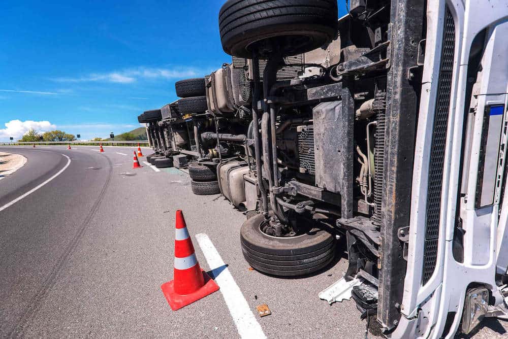 Truck Fallen On Its Side