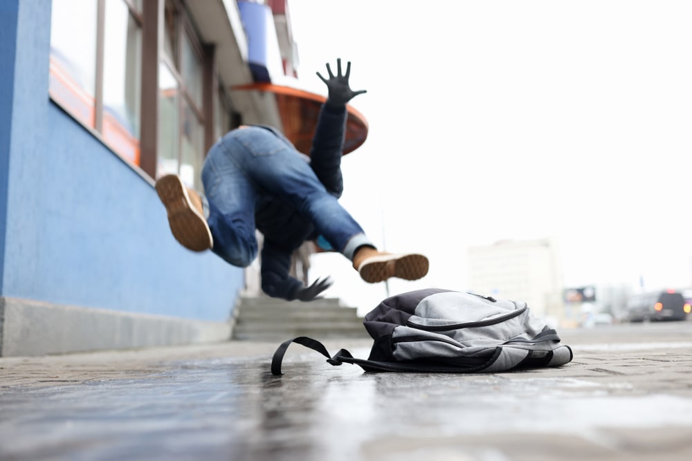 Person In The Middle Of A Slip And Fall