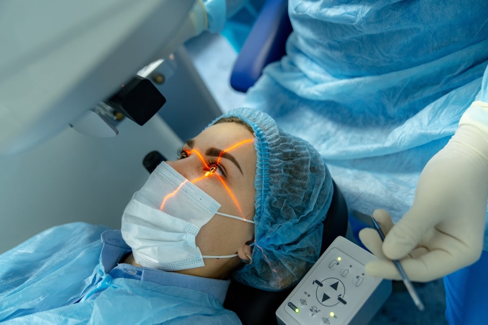 Doctors Performing Eye Surgery On A Patient