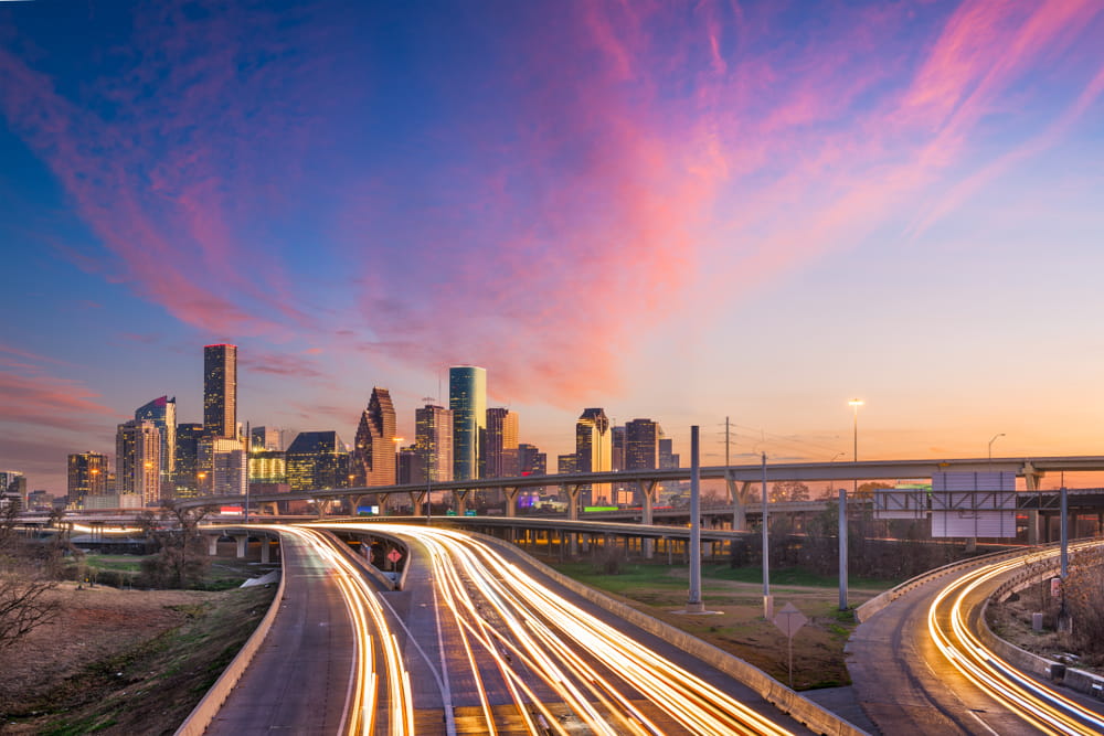 View Of A Highway And A City